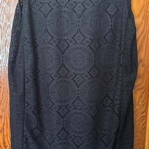 Apt. 9 Women's Large Black Sleeveless Eyelet Crochet Lace Overlay Dress